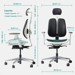 DUOREST ALPHA DUAL-BACK - Ergonomic Office Chair_Dimensions