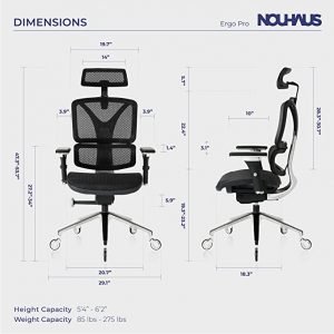 Nouhaus ErgoPRO Ergonomic Office Chair-Dimensions